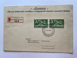 Antike Briefmarken Schweiz 1938 NABA Aarau 1938