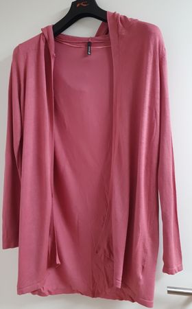 Leichte Sommer Strickjacke mit Kapuze, Grösse M, Rosa