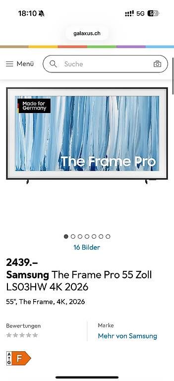 Samsung Televisori: Samsung Frame pro 55Zoll – Usato da Zuchwil venduto da JohnGotti.93