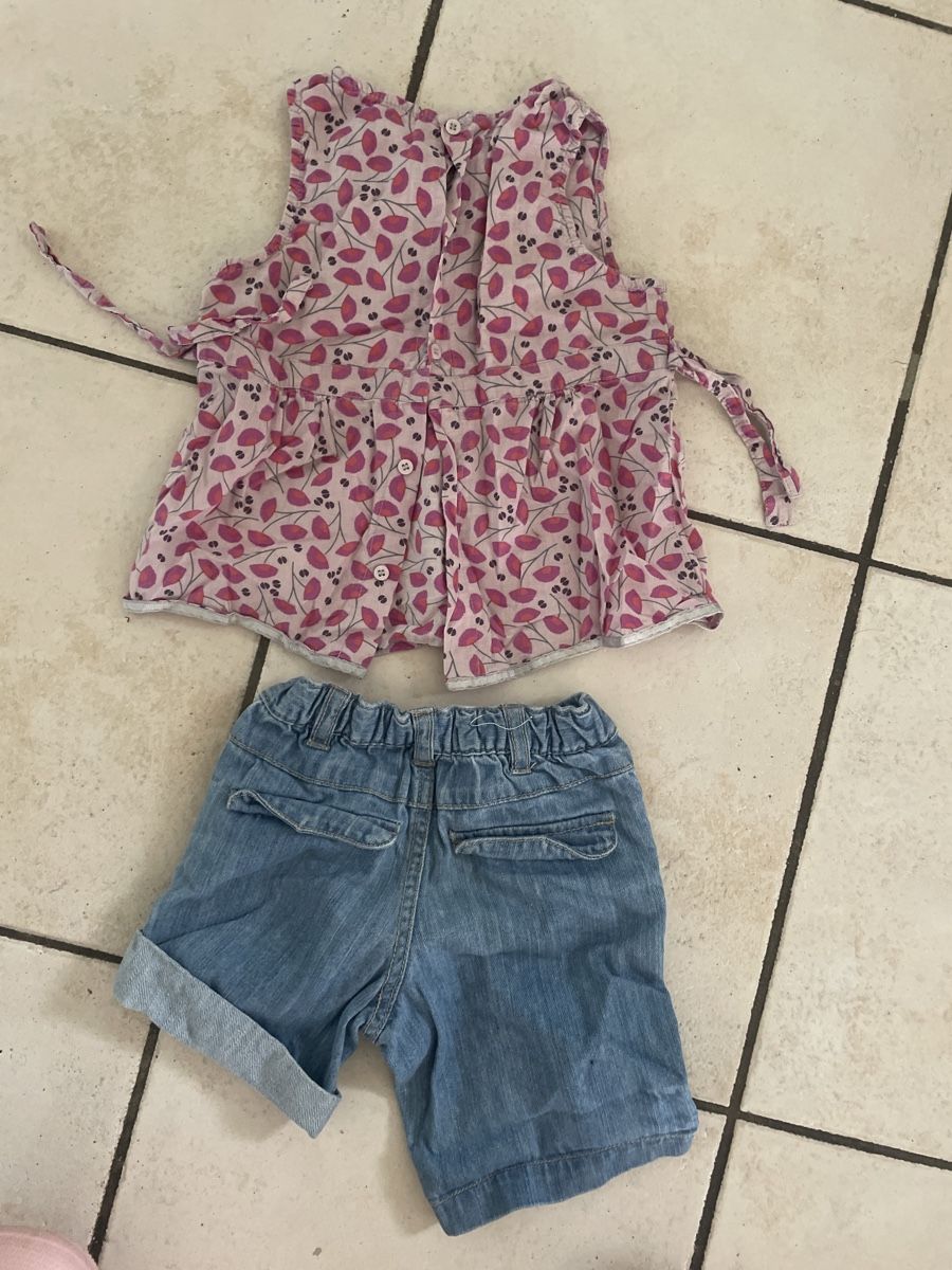 Vertbaudet Kleiderpakete & -sets: Verbaudet Mädchen Set, Gr. 86, Bluse & Shorts, Baumwolle – Gebraucht aus Obergerlafingen von cabo4 1
