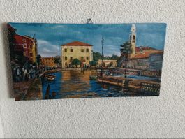 Schönes Leinwandbild von Lazise, Italien