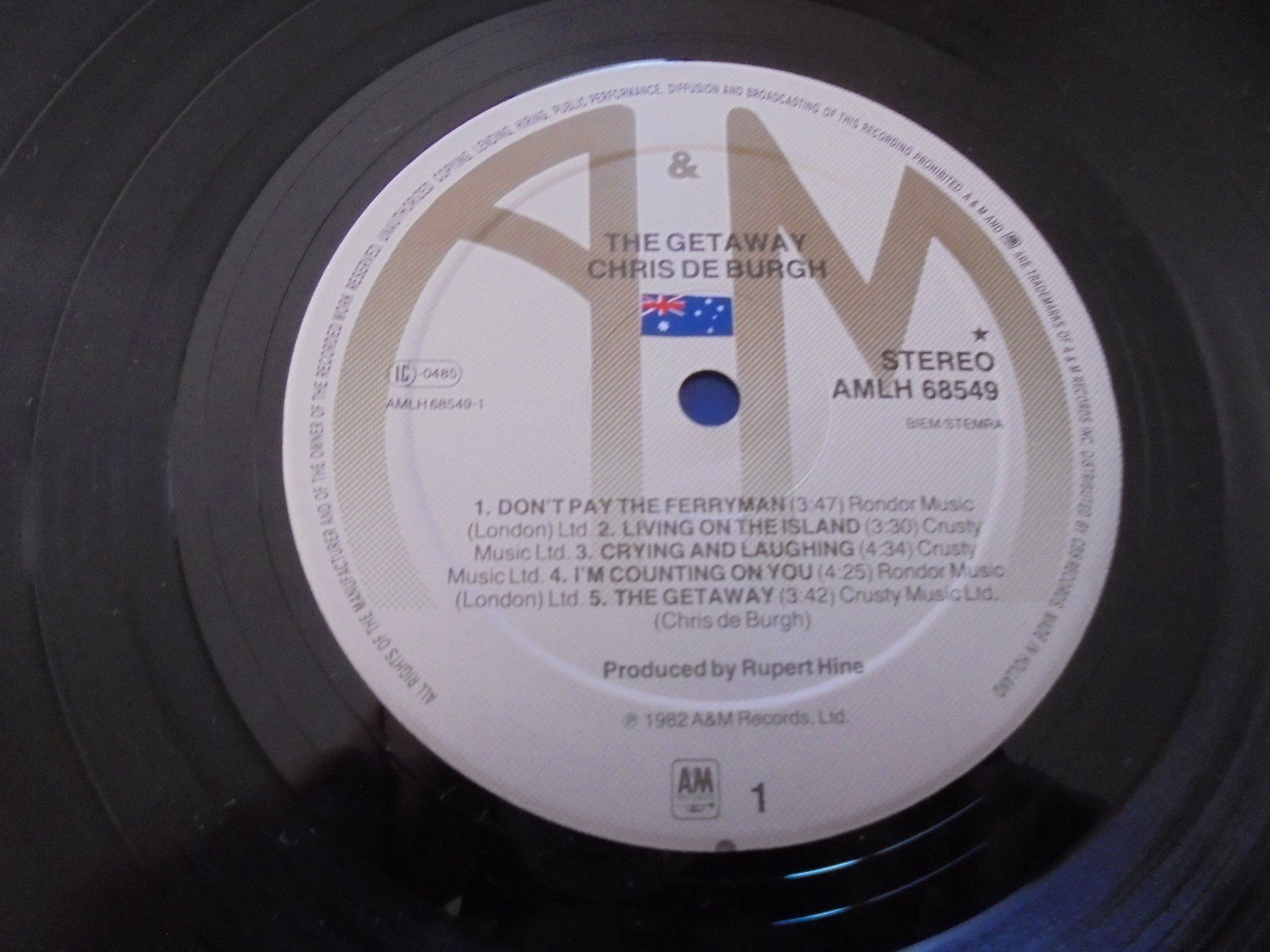 Dischi in vinile: Chris DE BURGH " The Getaway " LP 1982 (VG+) – Usato da Crissier venduto da Promopost 2