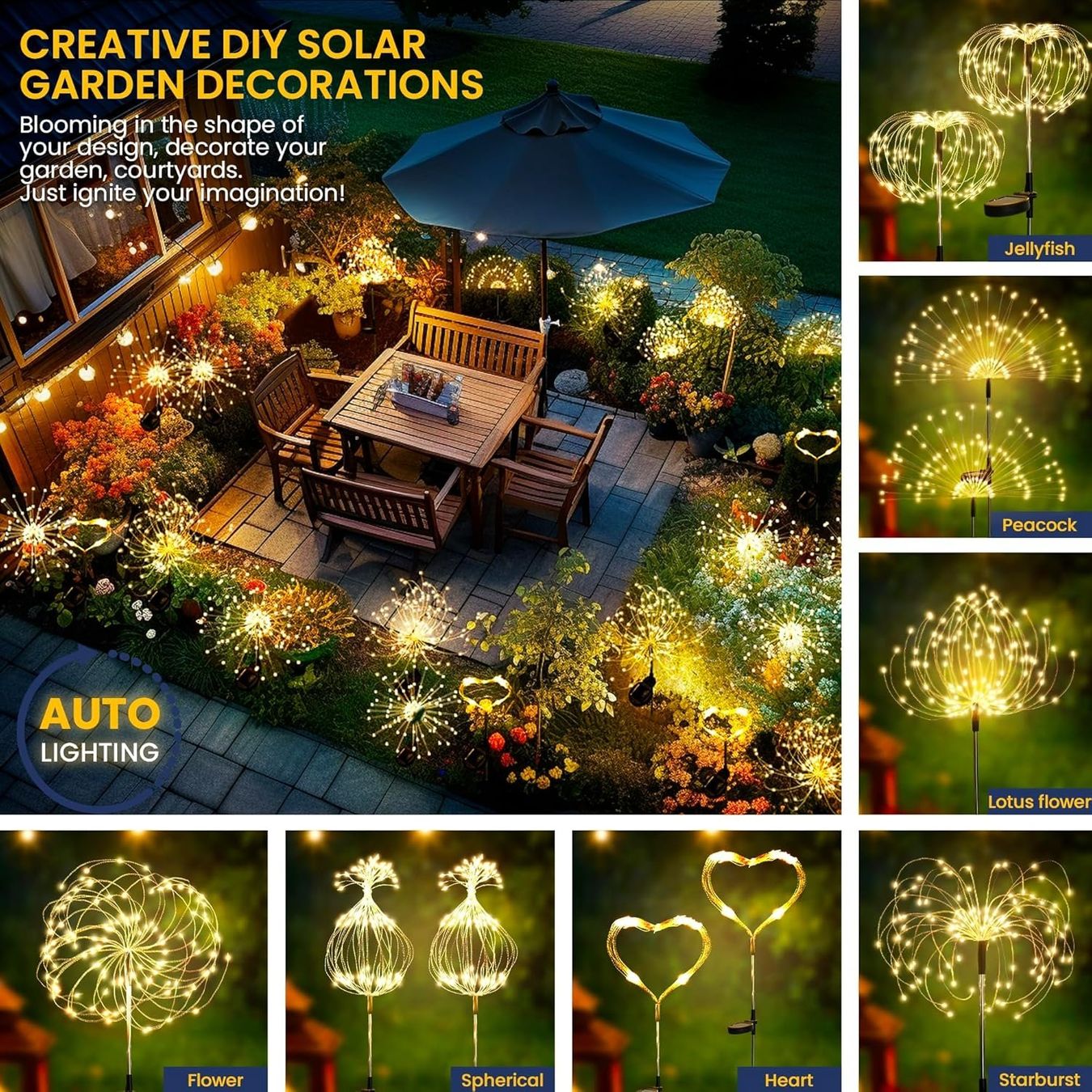 Lampen: 4x Solar LED Feuerwerk Gartenleuchten – Neu und originalverpackt aus Nuglar von SmartLiving24 2