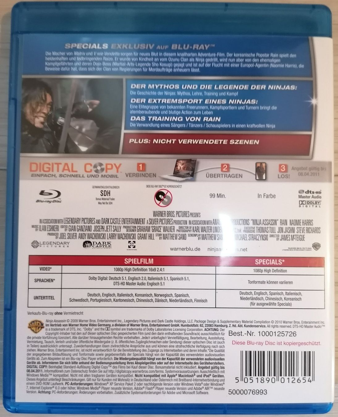 Tutti i DVDs: Ninja Assassin - Blu-ray - Sho Kosugi – Usato da Oberurnen venduto da mackrokodile 1