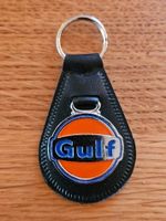 Gulf Lederschlüsselanhänger, Vintage, Top Zustand!