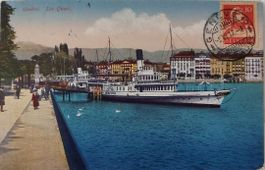 GENÈVE - Les Quais, Bateau Vapeur "Général Dufour" - 1917
