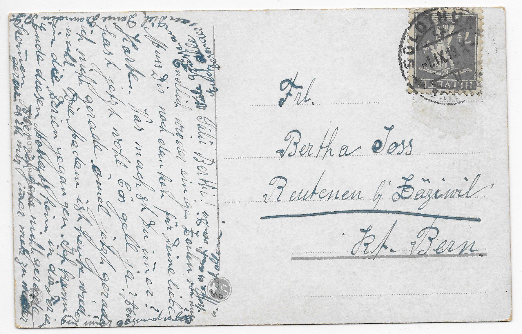 Ansichtskarten: Solothurn um 1919 – Gebraucht aus Hefenhofen von Richsalz 1