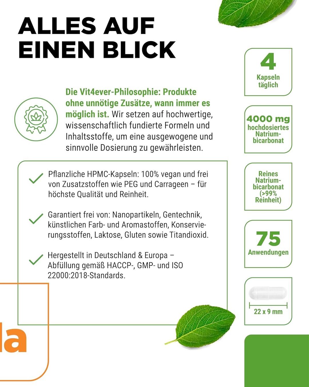 Cibi & Specialità: Vit4ever Natron Kapseln 1000 mg 300 Stk – Nuovo e nell'imballaggio originale da Suhr venduto da SchnapperCH 3
