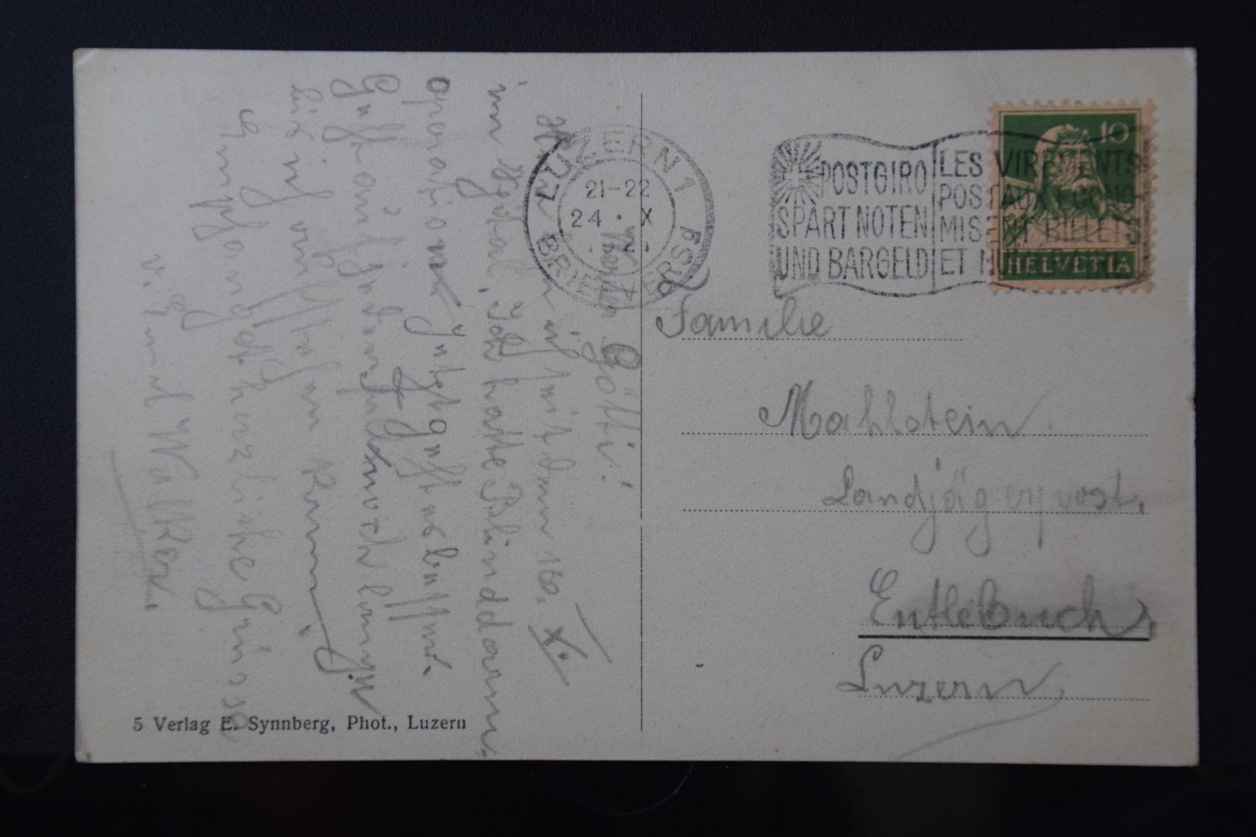 Cartoline postali: AK Luzern, Spital 1922 – Usato da Luzern venduto da CH2018 1