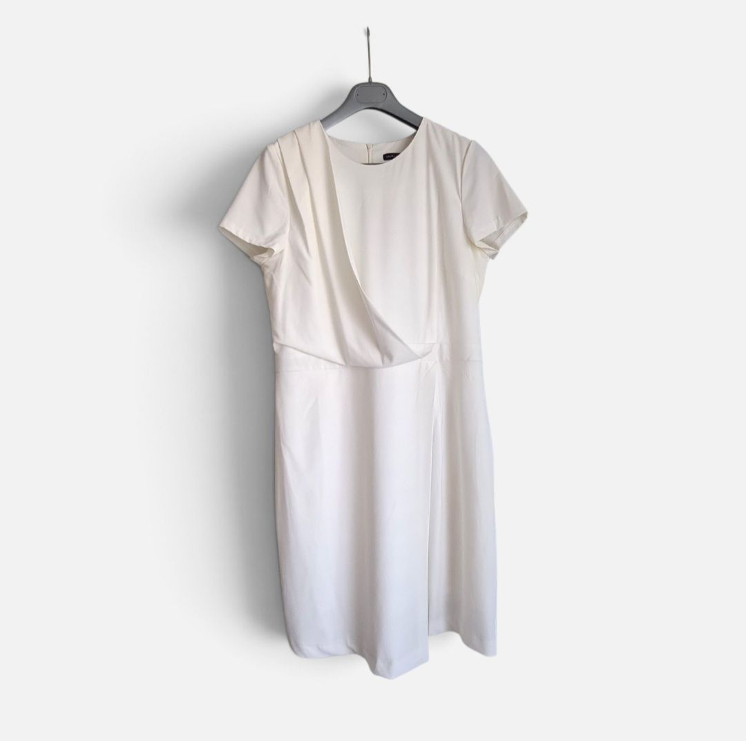Kleider: Robe drapée blanche - Laura Clément (Taille 42) – Gebraucht aus Renens VD von del_t2kx