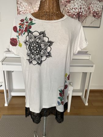 Shirt mit Blumenprint & Spitze, Desigual, S