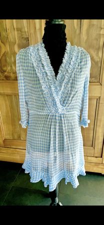 The Kooples Robe Été Vichy Volants Taille 3 - Superbe NEU!