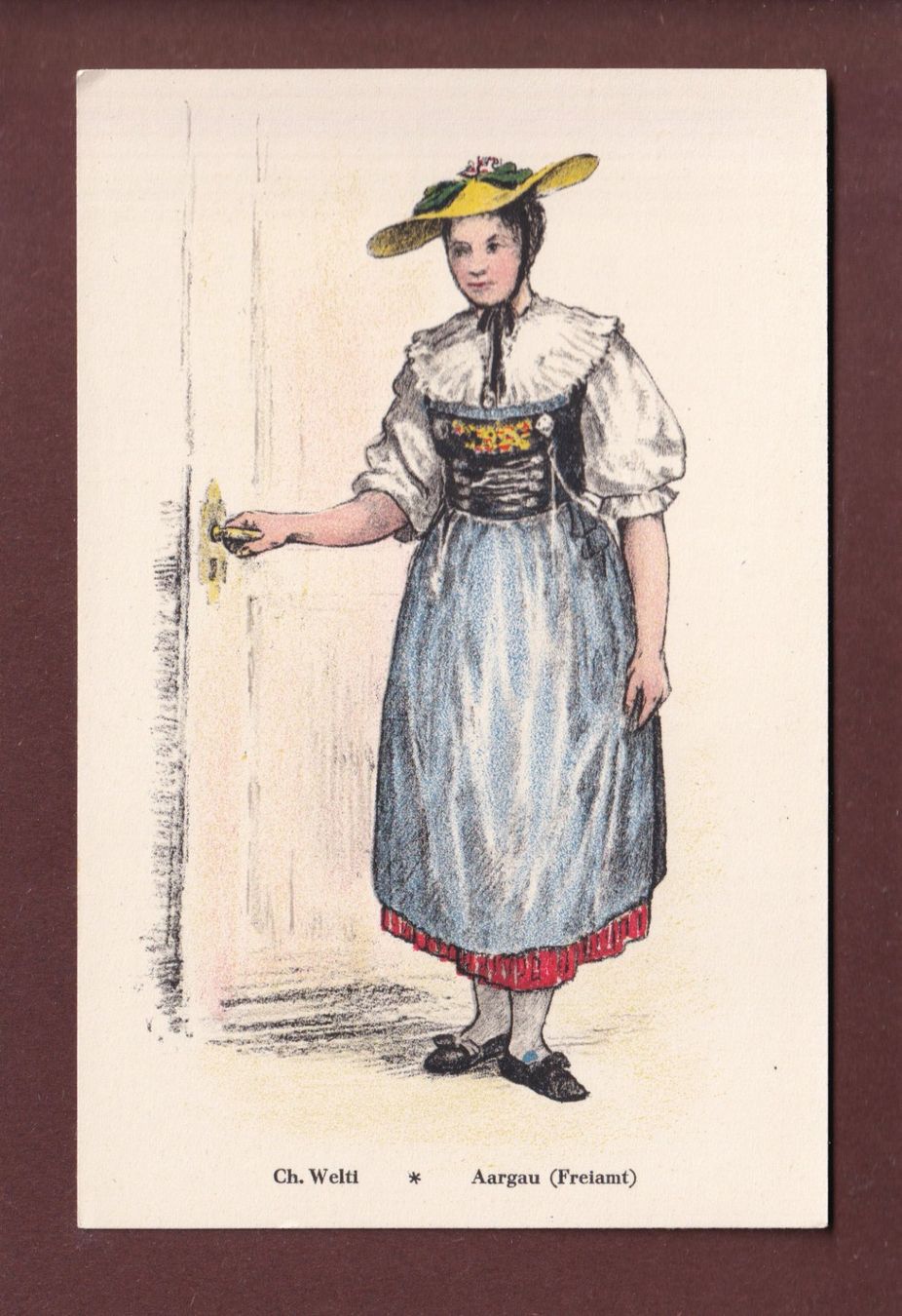 Cartoline postali: AARGAU - Tracht Ch. Welti – Usato da Pully venduto da nicecards