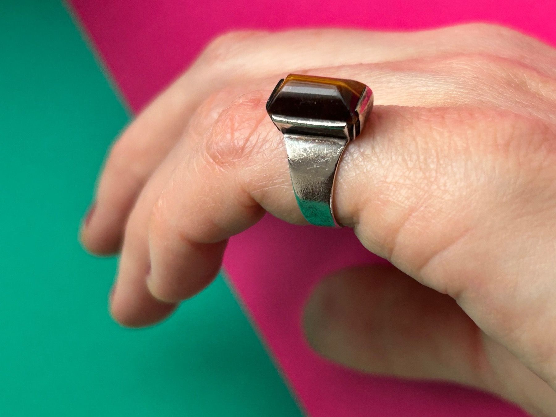 Anelli: Silberring retro Tigerauge (51) – Usato da Laufen venduto da Bellebellezza 1