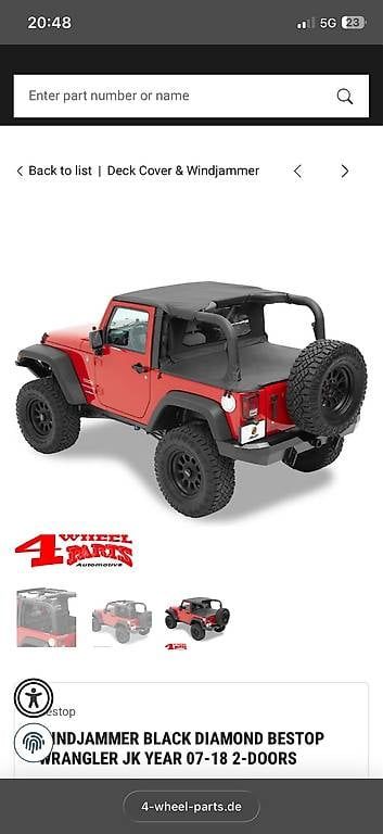 Jeep Tutti pezzi di ricambio auto: Softtop verdeck jeep wrangler jk – Usato da Landquart venduto da ChristianD02
