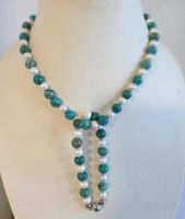 Halskette Perlen und Malachit mit Armband