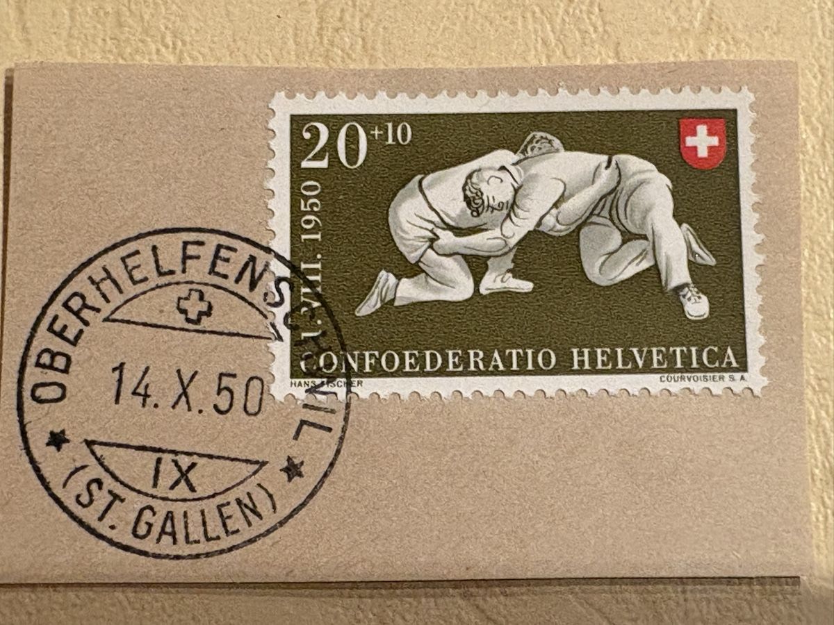 Stempel: Oberhelfenschwil SG Poststempel von 1950 – Gebraucht aus Wohlen AG von Eschiedsrichter