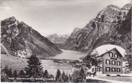Klöntalsee mit Glärnischmassiv & Gasthaus Klöntal.1959