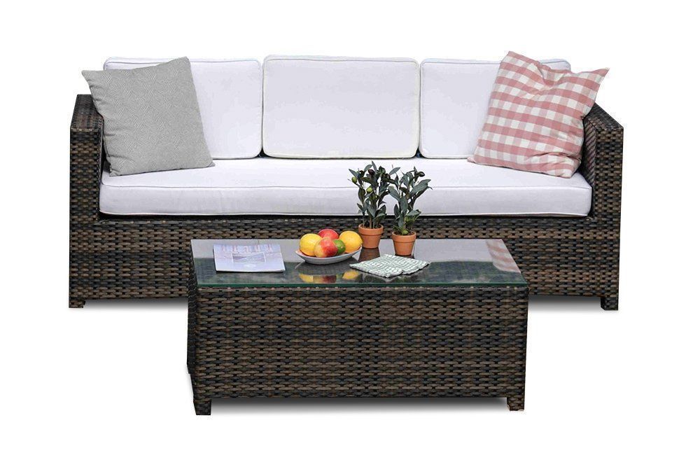 Divani: Rattan Sofa 3-Sitzer braun – Nuovo e nell'imballaggio originale da Bern venduto da rattan-lounge