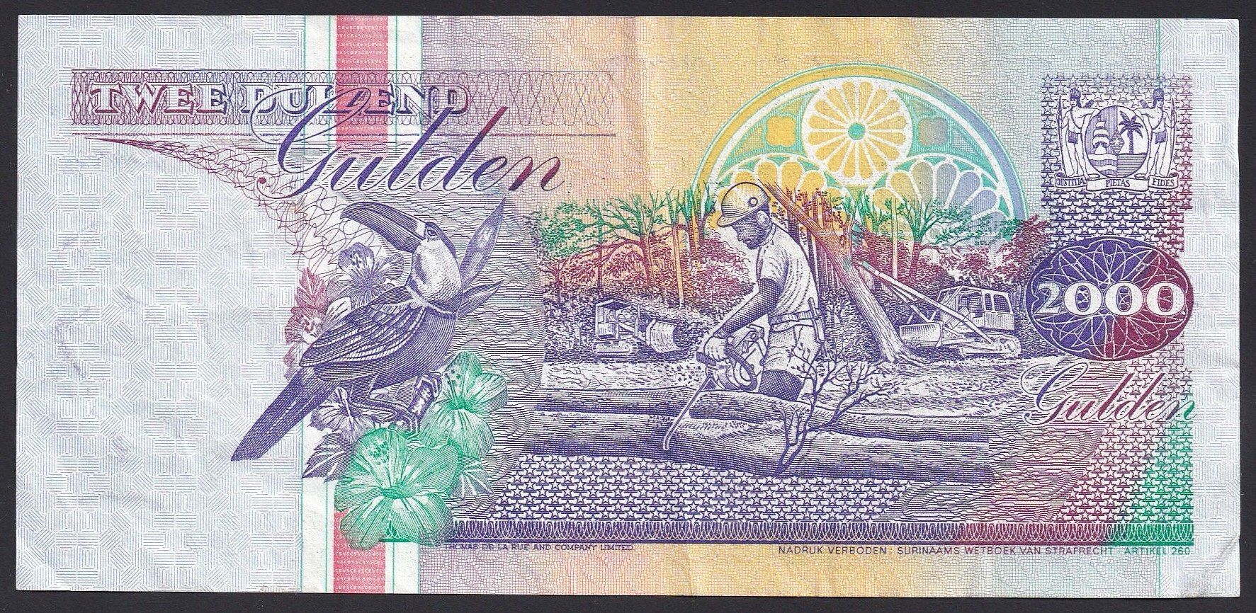 Banknoten: Suriname 2000 Gulden 1995 – Gebraucht aus Brugg AG von banknoten_muesli 1