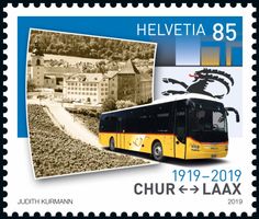 💥2019 - 100 Jahre Postauto-Linien - «Graubünden» postfrisch