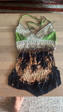 Boho Häkel-Top mit Batikmuster | Festival | Gr. S/M