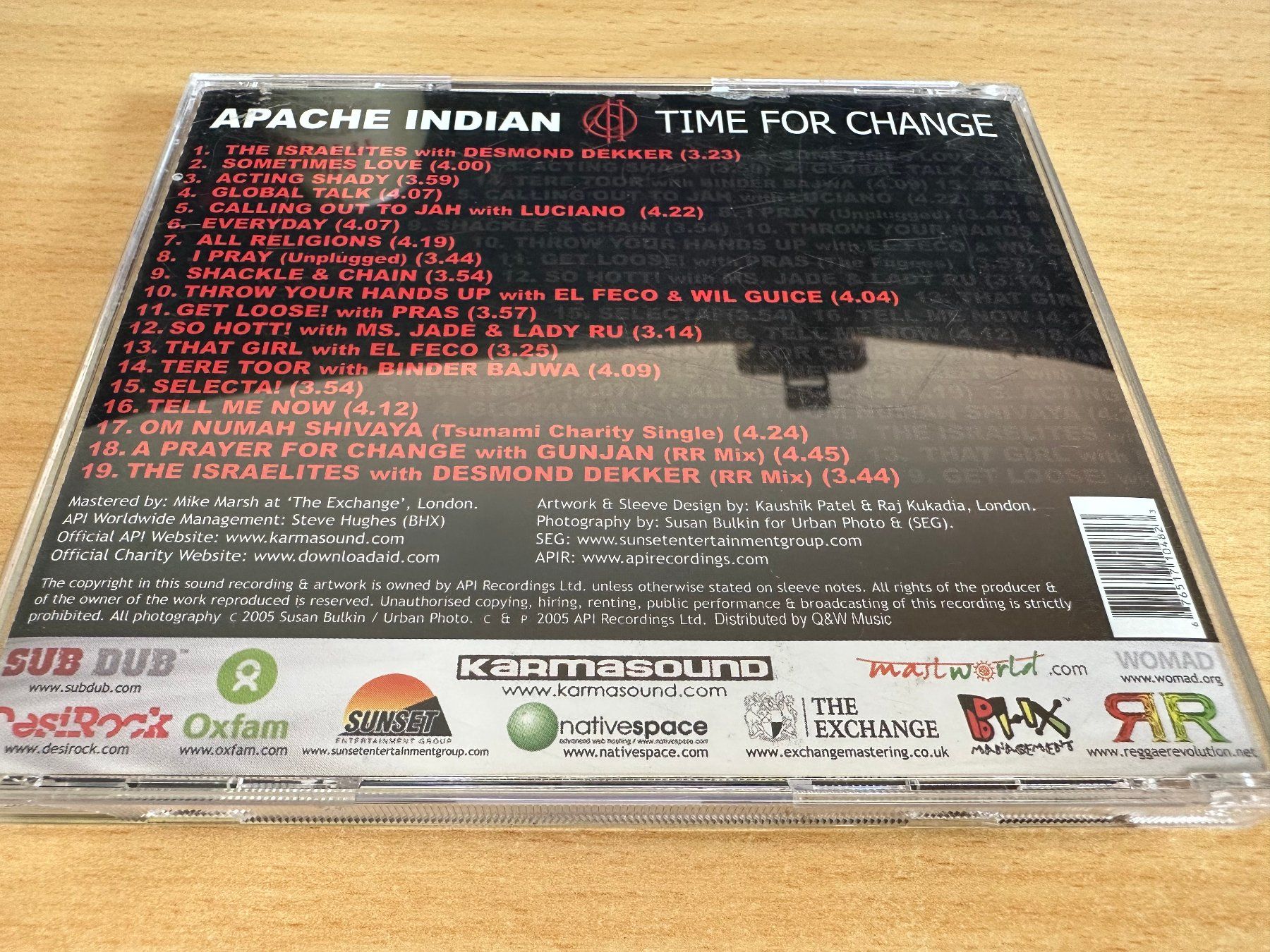 CD: Apache Indian - Time for Change – Usato da Rikon im Tösstal venduto da Alpenmutz 1
