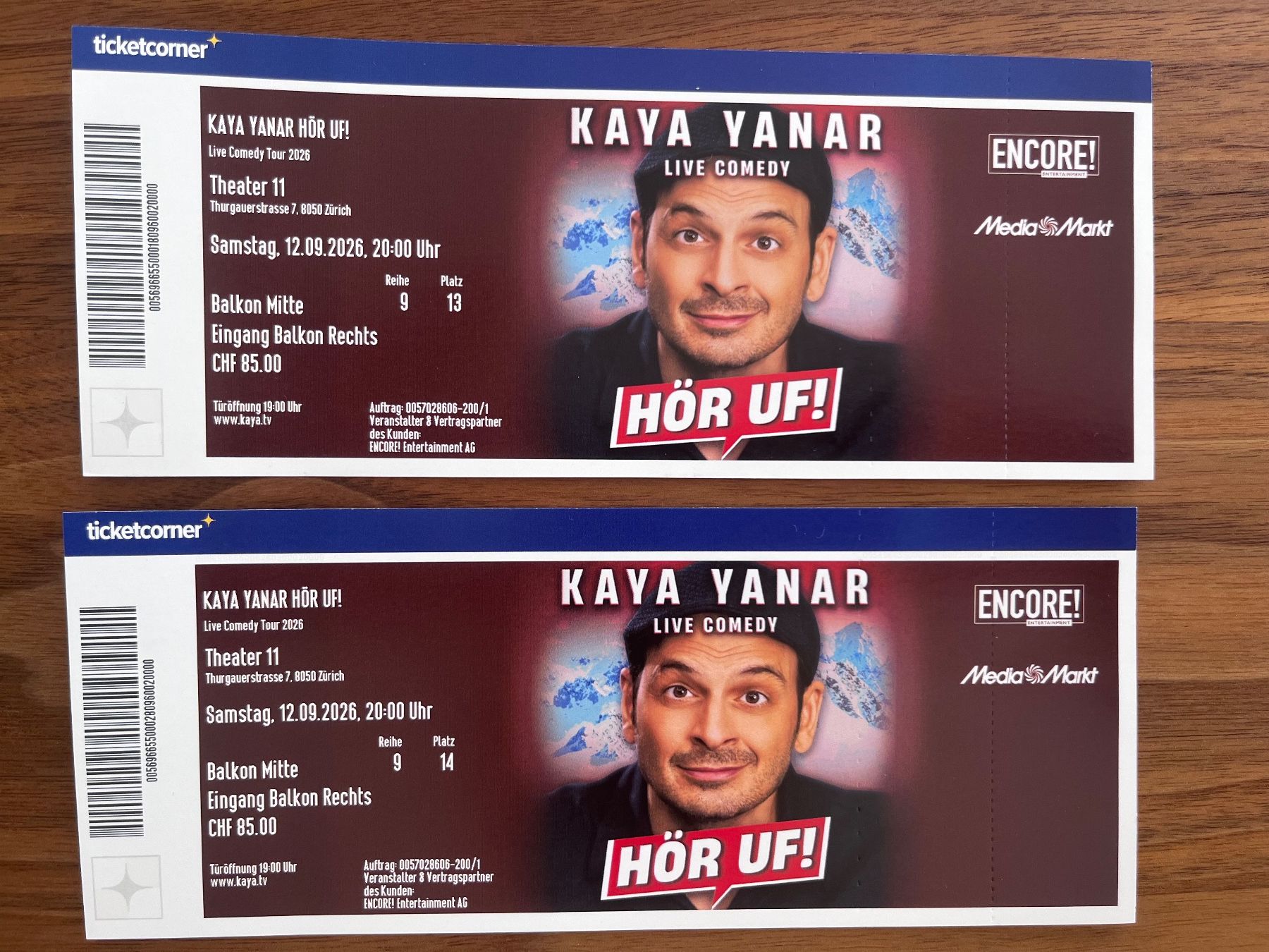 Tickets: TICKETS KAYA YANAR 12.9.2026 – Neu und originalverpackt aus Illnau von Pasano