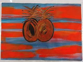 Art Kunst Dance Ass Ananas auf Leinwand 