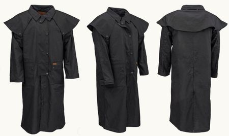 Baumwoll-Wachsmantel, LOW RIDER DUSTER COAT, schwarz, Gr. L