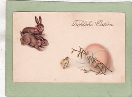 Kitsch Ostern Hasen Küken Ei 1914