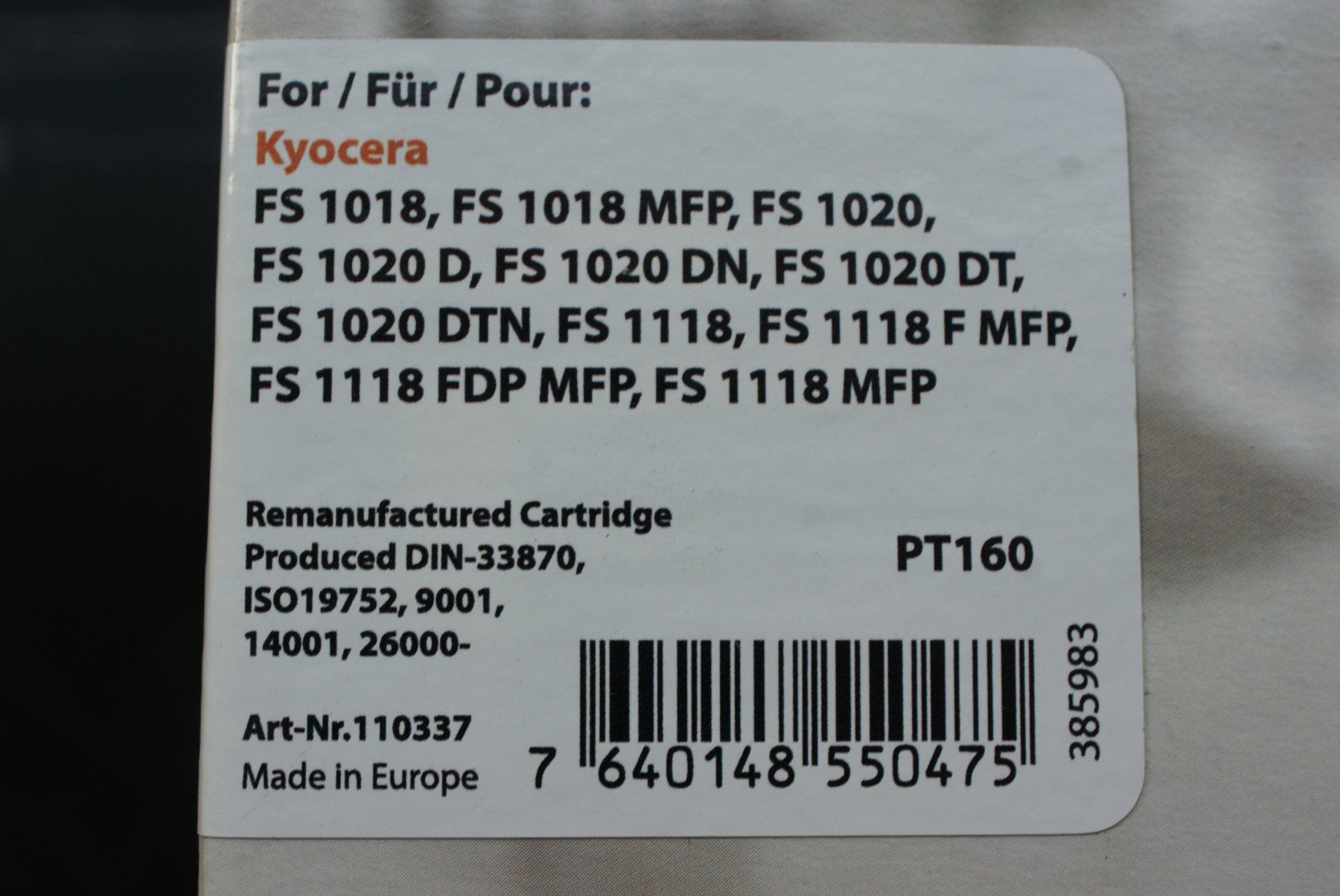 Kyocera Cartucce per stampanti & toner: Kyocera Toner TK-18 – Nuovo e nell'imballaggio originale da Schaan venduto da Jtd 2