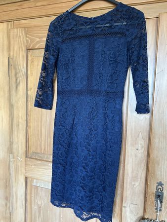 Wallis Kleid Gr. 36 Dunkelblau Spitze Elegant Festlich 👗