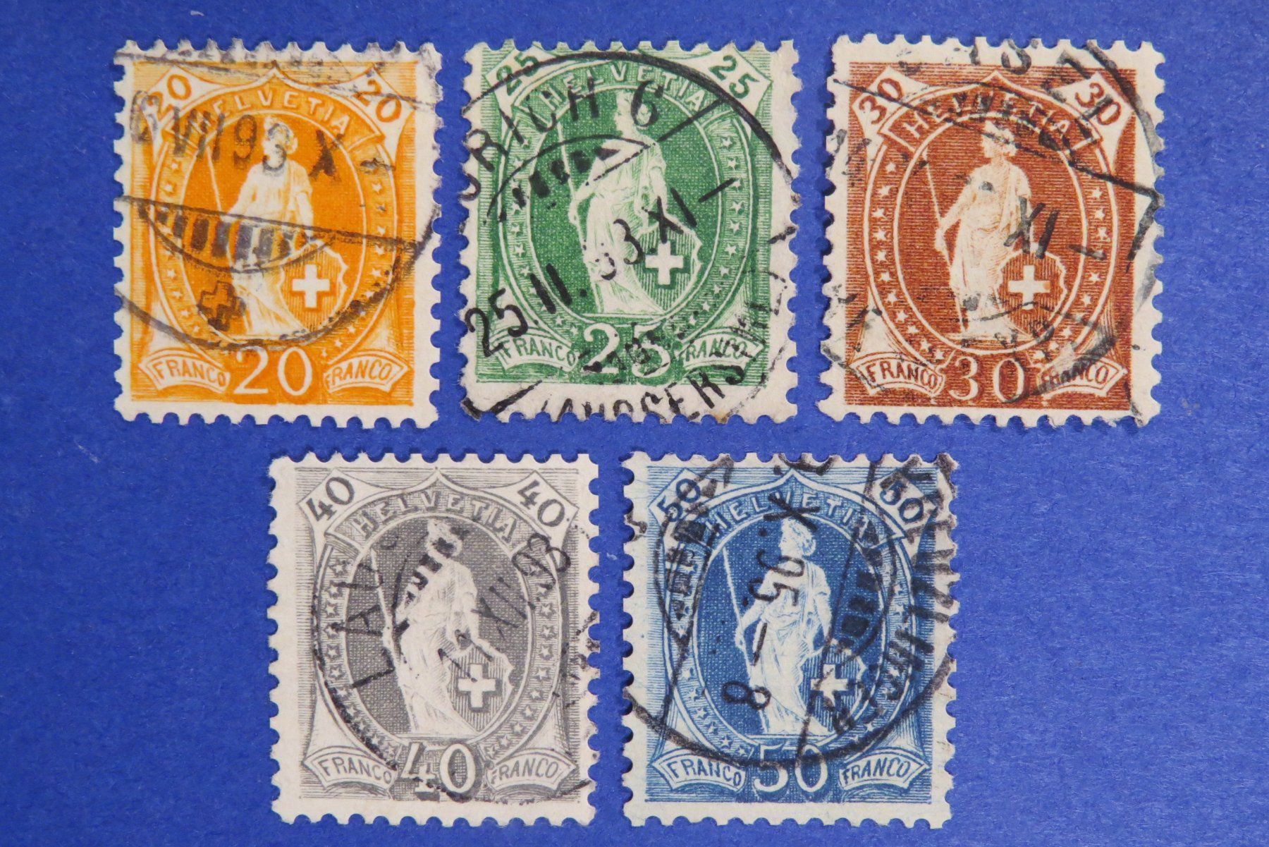 Tutti i francobolli: Teil-Serie Nr.66C-70C, 5 Werte - SBK: 305.-. – Usato da Brunnen venduto da Kumari