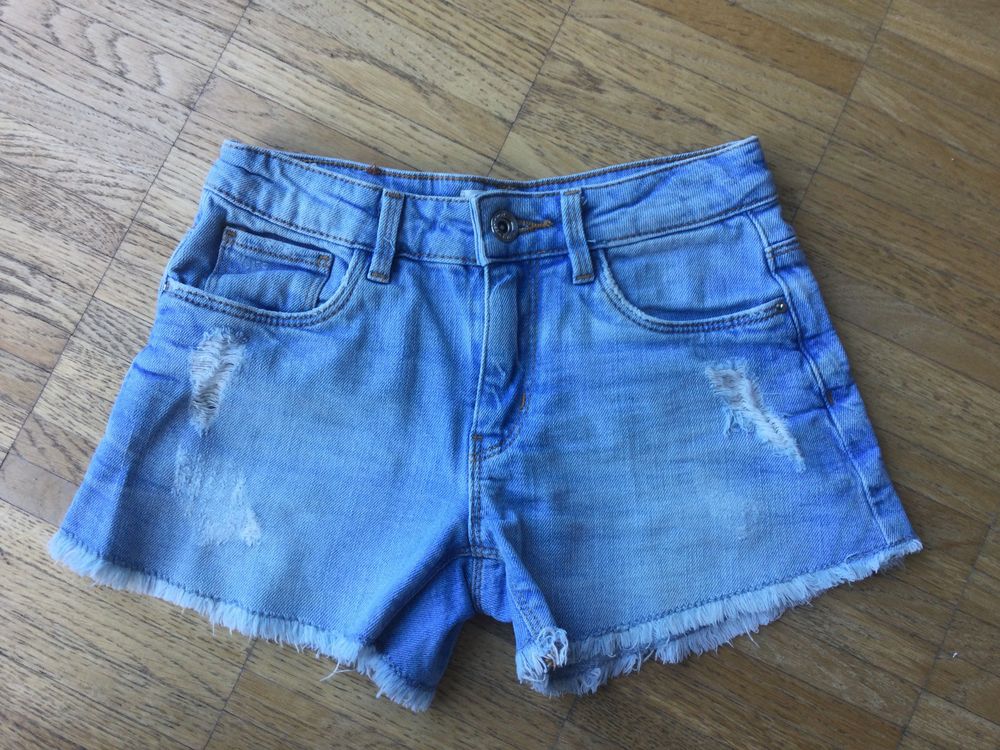 Pxjsdwe Jeans Shorts Mädchen Schwarz - Baggy Bermuda Denim Stretch Sommer