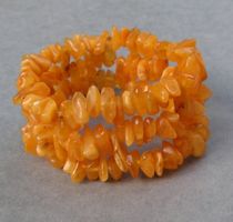 ♥ ARMBAND / Baltischer Bernstein / BUTTERSCOTCH / DREIREIHIG