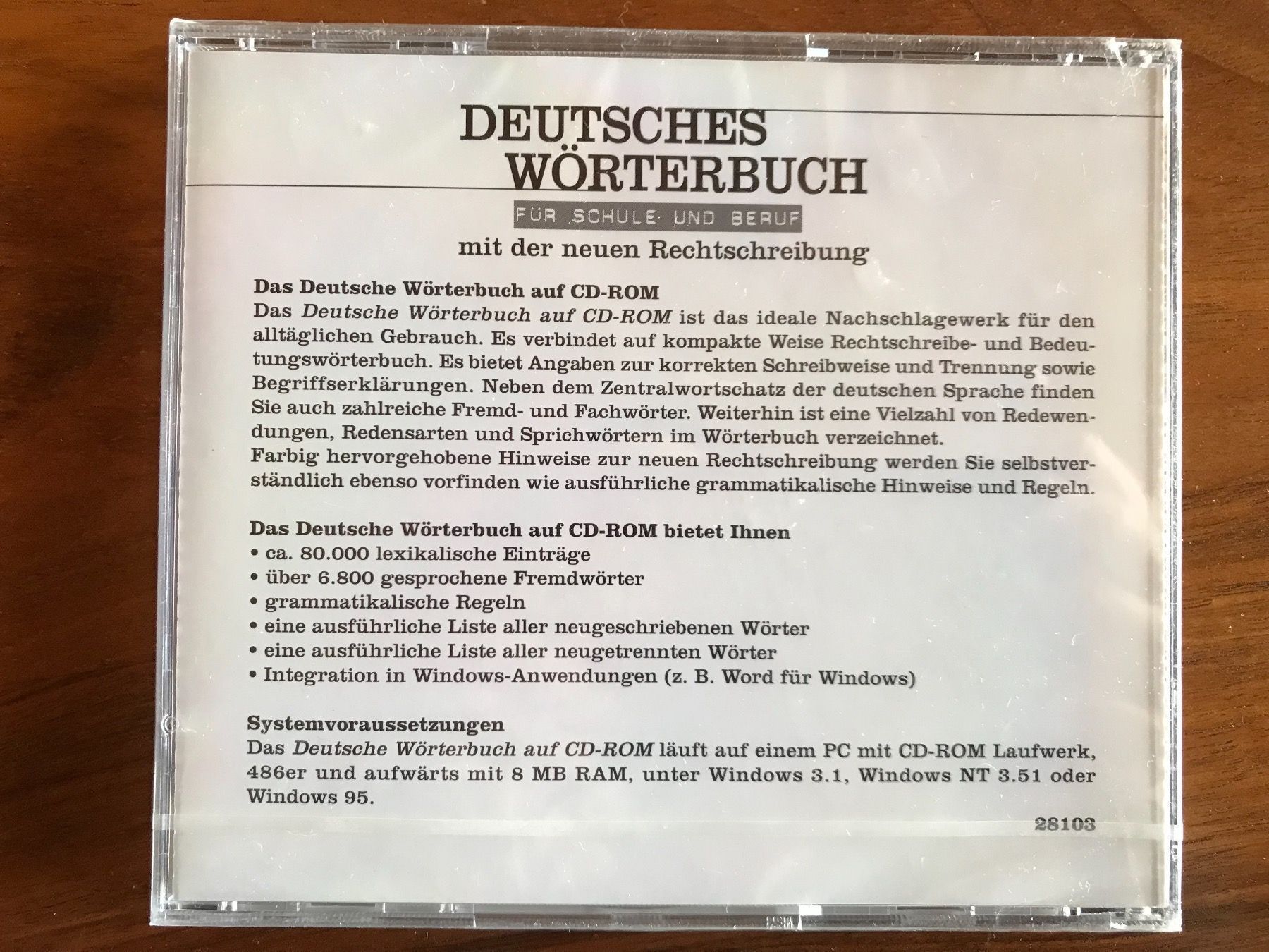 CD & DVD vierges: CD-ROM Deutsches Wörterbuch – Neuf avec emballage d'origine à Meilen par Flockenwirbel 1