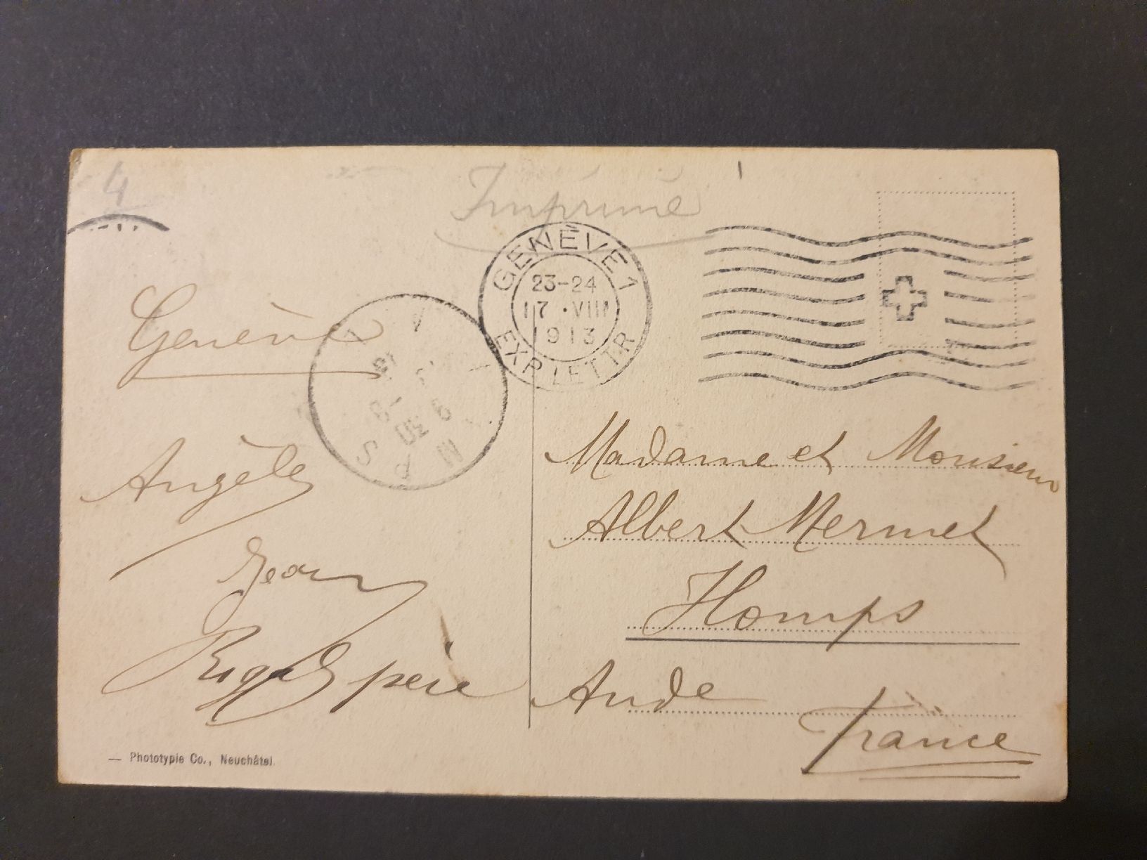 Cartoline postali: Genève 1913, Le Rhône – Usato da Versoix venduto da rucio 1
