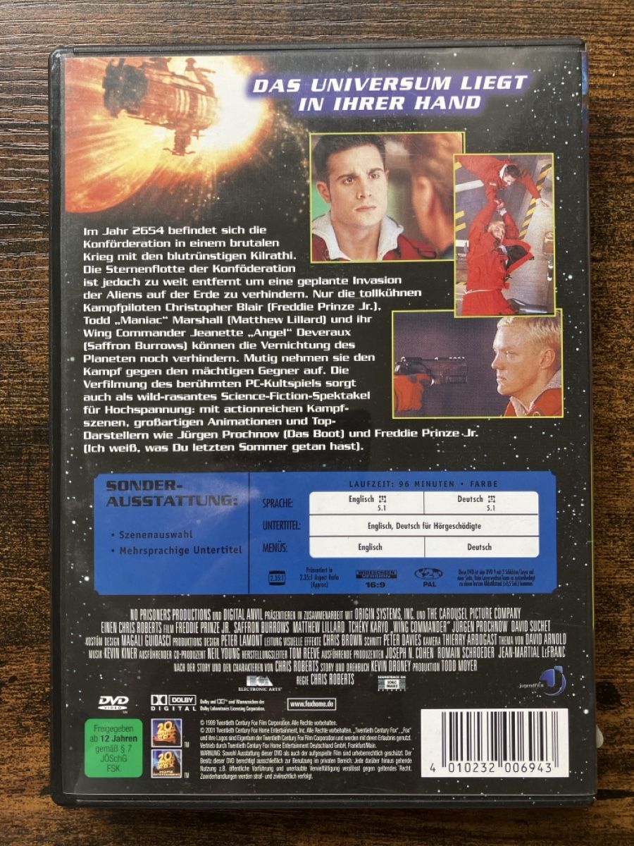 Tutti i DVDs: Wing Commander DVD – Usato da Glarus venduto da Jhuber78 1
