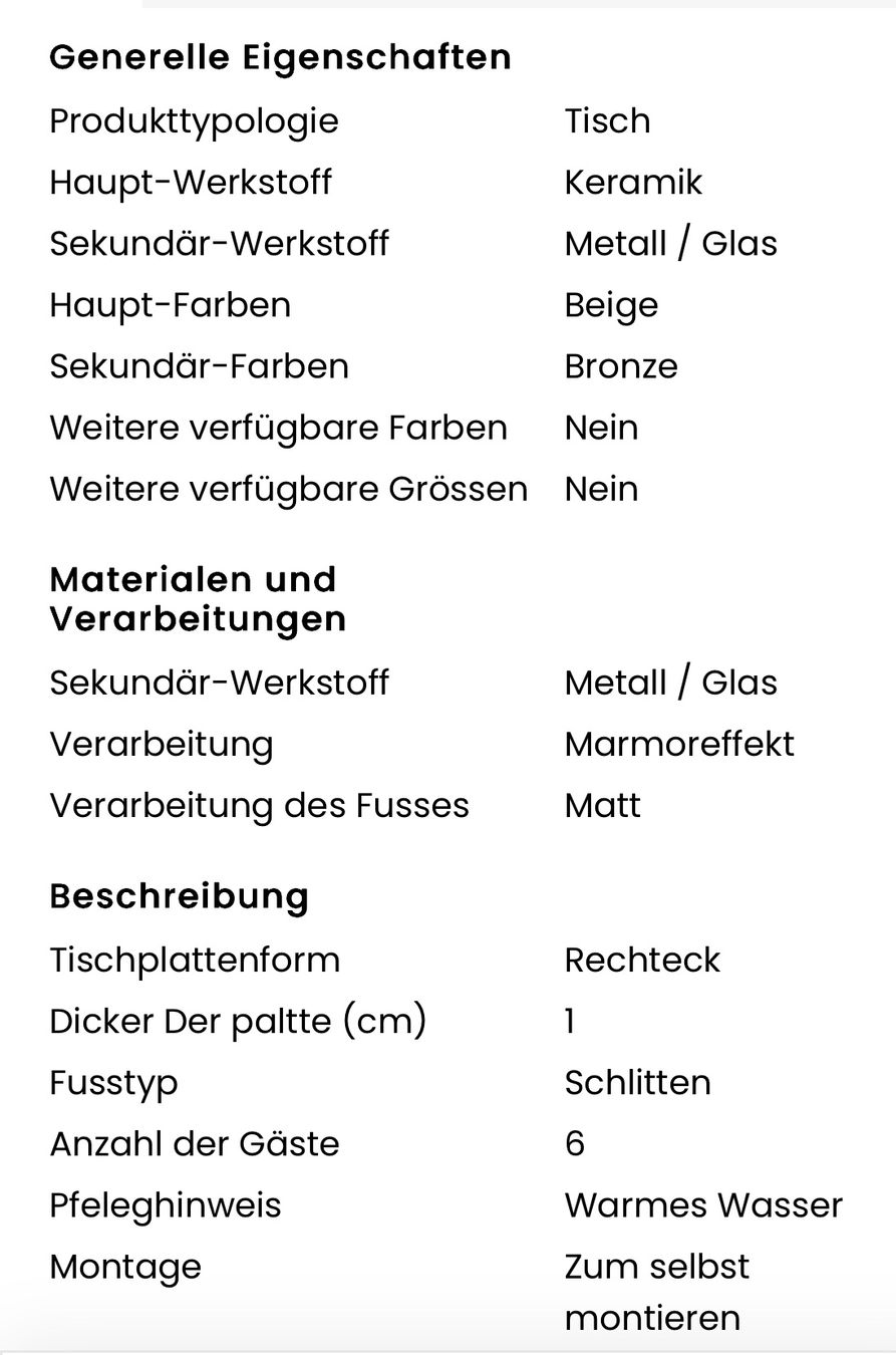 Conforama Tables: Tisch Bronze - Marmoroptik – Neuf (Voir description) à Brugg AG par martinhuebscher 7