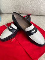 BALLY Leder Schuhe Slipper Gr 7.5 (39-39.5) blau/weiss