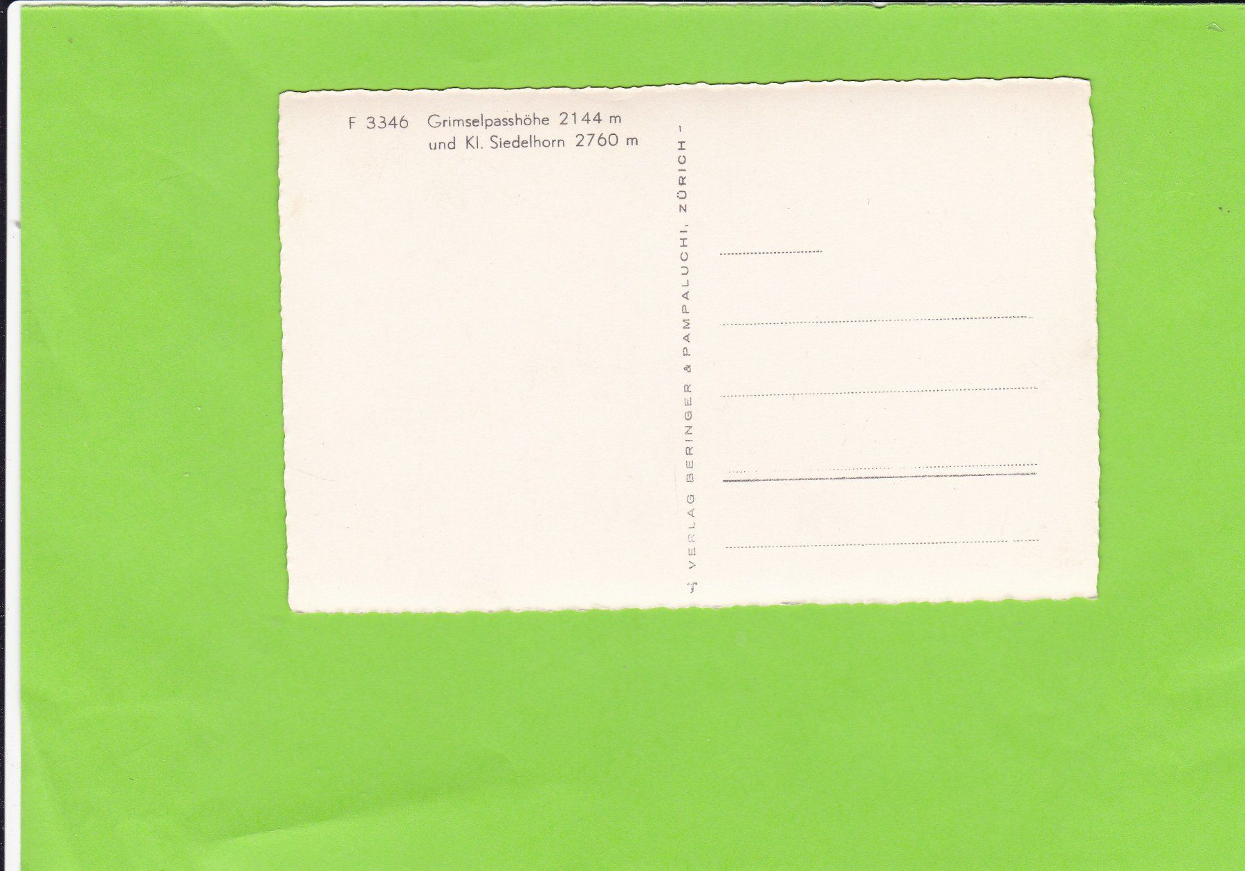 Cartes postales: Grimselpasshöhe – D'occasion à St. Peterzell par neckertal 1