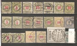 21 Portomarken Zentralstempel