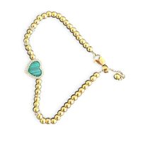 APM Monaco Malachite Heart Bracelet with Beads