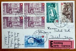 Recommandé  Exprès - 1949 - Bloc de 4 - 1.8.49  Bern - 1949