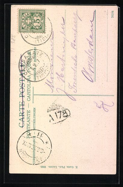 Cartoline postali: AK Gandria, Un Vicolo – Usato da Berlin venduto da bartko-reher 1