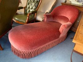Chaise Longe original antik Stoffbezogen