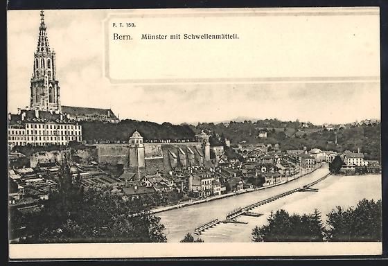 Ansichtskarten: AK Bern, Münster mit Schwellenmätteli – Gebraucht aus Berlin von bartko-reher