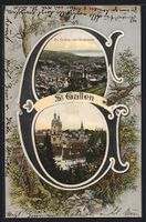 St. Gallen, Teilansicht mit Kirche, Pano