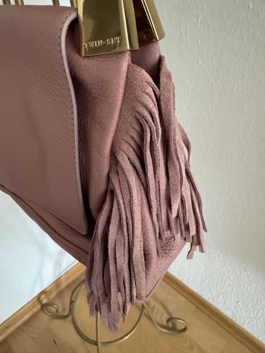 Twinset Borse da donna: Neu TWINSET Leder Tasche mit fransen Rosa – Nuovo e nell'imballaggio originale da Bern venduto da Ninitto 4